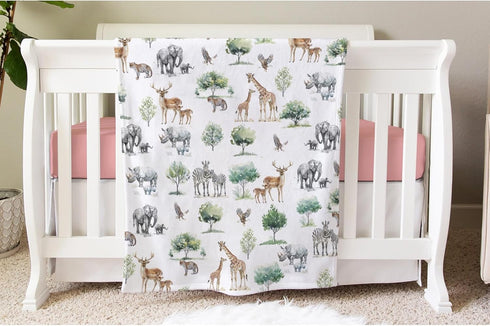 SqtmuHLuo 60x80inch Safari Jungle African Savannah Animal Baby Blanket for Boys Girls Gender Neutral Elephant Giraffe