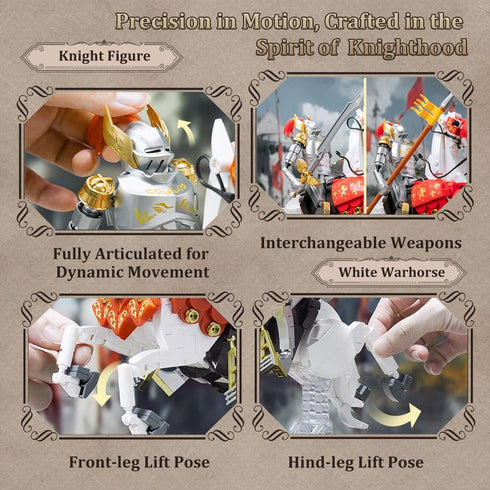 Set 31 cm Set PANTASY Knight Construction Medieval Collector's Model with Armored Battle Cross and Movable Joints