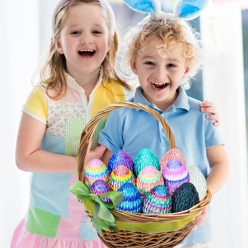12PCS 3D (12pcs-Multicolor) Mydhall Printed Dragon Eggs with Baby Dragon Inside Easter Basket Stuffers Christmas Tree