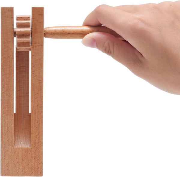 2 Pack Wooden Grogger Spinning Ratchet Noise Maker, Traditional Matraca for Parties, Sports Events and Celebrations