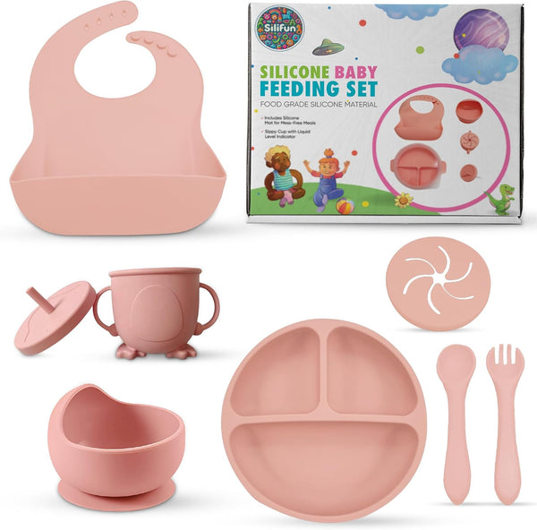 Generic SiliFun 8-Piece Silicone Baby Feeding Set Complete Infant Mealtime Kit with Suction