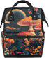 Hsnar Moon Mushroom Waterproof Diaper Bag Backpack Large Capacity Baby Bag with Stroller