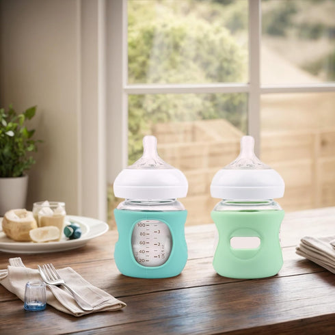 Marsify 2 Pack 4 oz, Silicone Sleeves Compatible with Philips Avent Glass Baby Bottles to Prevent The Baby Bottles from