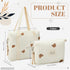 2pcs Set Paterr Quilted Diaper Bag Tote Multifunction Cotton Maternity Hospital Bag Overnight Travel Handbag for Women