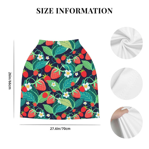 Schgap Strawberries Car Seat Covers Canopy for Baby Nursing Cover Breastfeeding Baby Carrier Cover Stretchy Carseat