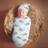 Sets Whales with Fishes Newborn Swaddle Blankets Hat Soft Baby Receiving Blanket Swaddle Sack for Baby Shower Infant