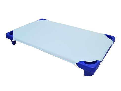 American Baby Company 100% Natural Cotton Percale Cot Sheet - Daycare Standard Size 23" x 51", Soft & Breathable (Blue)