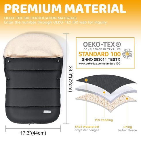 Orzbow Winter Baby Car Seat Cover, Universal Car Seat Bunting Bag for Babies with Adjustable Zipper, Removable Car Seat