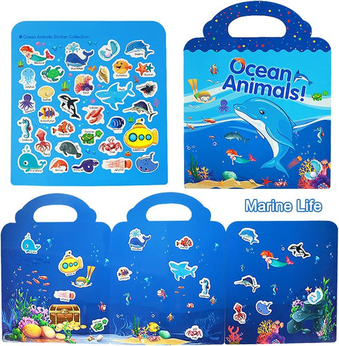 Yowlieu 3 Sets 3 4 5 3-5 Reusable Sticker Books for Kids, Travel Removable Toddler Sticker Books for Year Old Girls