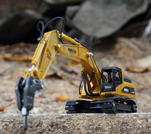 Gemini&Genius 1:50 Scale Diecast Drill Excavator Construction Site Vehicle Toys - Digger and Driller Collectibles