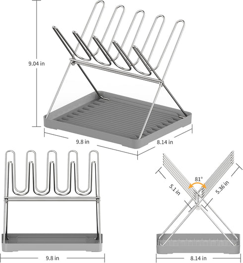 Countertop, Bottle Drying Rack, Stainless Steel Foldable Water Bottle Drying Rack Organizer with Drain Tray for Baby