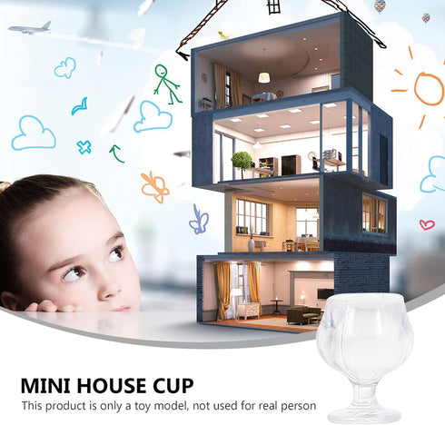 34 Pcs Miniature Cups 1/17 Dollhouse Miniature Wine Glass Drink Cups Set for Kitchen Accessories