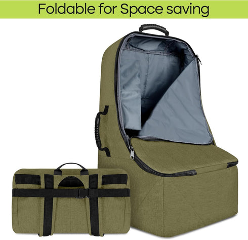 Backpack ZRRAJOY Padded Car Seat Travel Bag for Airplane, Heavy Duty for Air Travel, Water-Resistant Carrier