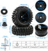 4 Pcs 1/10 Wheels and Tires with Lock Nuts, 12mm Hex Hard Dish Wheel for Racing Off Road Buggy Truck