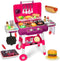 Kids Play Kitchen Toys, Kids BBQ Grill Playset with Smoke Sound Light,