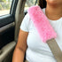Lutoku 2-Pack Soft Plush Seatbelt Covers for Kids - Comfortable Pink Seat Belt Cushion for Newborns - Car Seat/Stroller