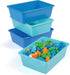 Humble Crew Toy Storage Bins for Kids, Set of 4, Navy/Teal, Large Plastic Storage Bins