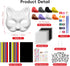 124 Set PCS Therian Mask Kit Cat Masks to Dress Up DIY Therian Cat Mask with Fur Eye Mesh Stickers Furry Masks
