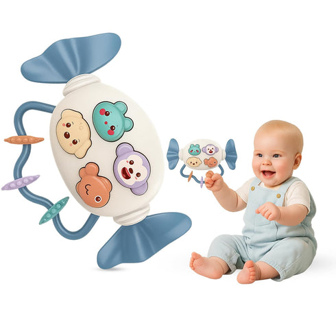 FD Falcon Baby Rattle Teether (2 in 1) Candy Shape with Animals Theme, Musical