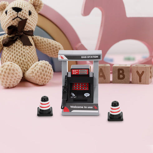 VICASKY Miniature Gas Station Model Toy for Doll House, 1pcs Simulation Decor for Kids