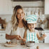Kid Apron and Chef Hat Set, 3 Pcs Children Cooking Baking Set for Girls, Boys