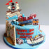 Sailboat Set Pirate Ship Cake Topper Nautical Model Decoration Gold Coins and Pirate Gems Pirate Treasure Chest Compass