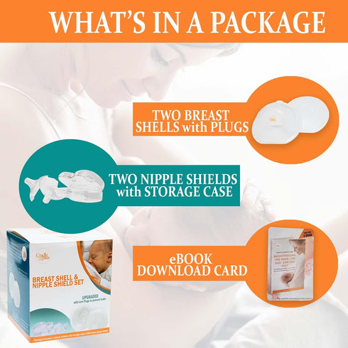 Nipple Shield & Milk Collector for Breastmilk - Breast Feeding Essentials W/Breast Shells Milk Collector Nipple