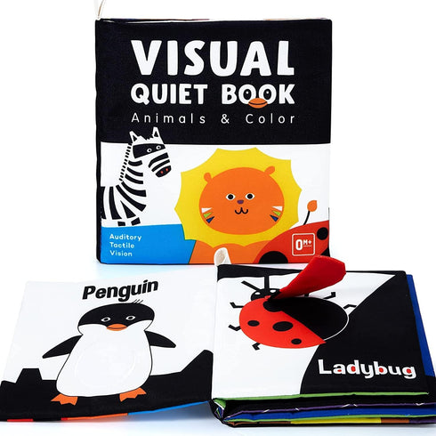Soft Baby Books by beiens, High Contrast NonToxic Fabric Touch and Feel Crinkle Books for Infants Toddlers