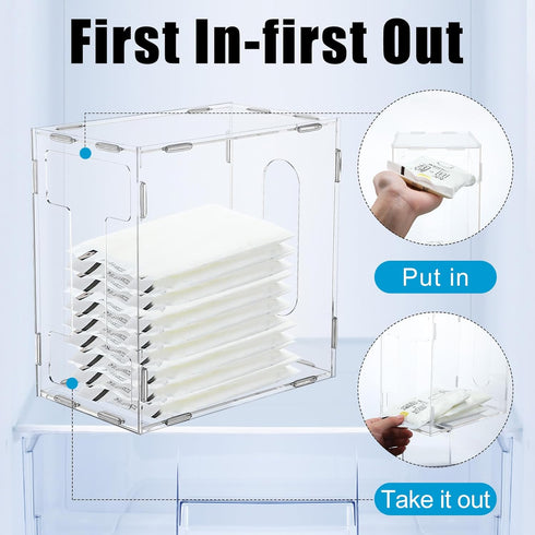 4 8.3 8.3 5 Inch(Clear) Domensi Pcs Breast Milk Storage Tower Freezer Storage Organizer for Milk Freezer Bags