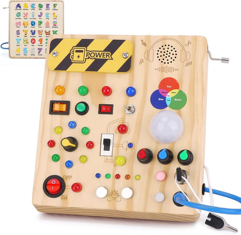 Sumsoltic Busy Board,Montessori Toys for 1-3 Year Old Boys & Girls,Travel Educational