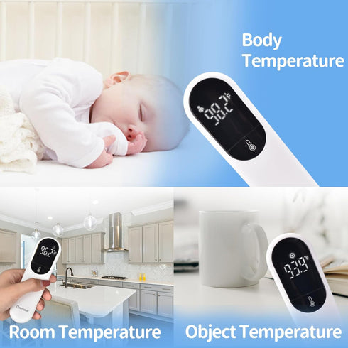 Berrcom No Touch Forehead Thermometer - Digital Infrared Thermometer for Adults and Kids, Touchless Baby Thermometer