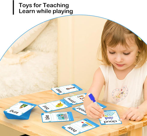 WJPC 55 Cards, 106PCS High Frequency First-Grade Sight Words Flash Cards for Kids Learning to Read and Write