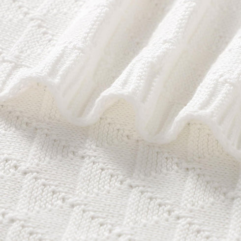 Baby Receiving Blanket for Boys Girls, Knit Neutral Swaddle Blankets, Soft Lightweight Crib Stroller Blankets, 30 x 40
