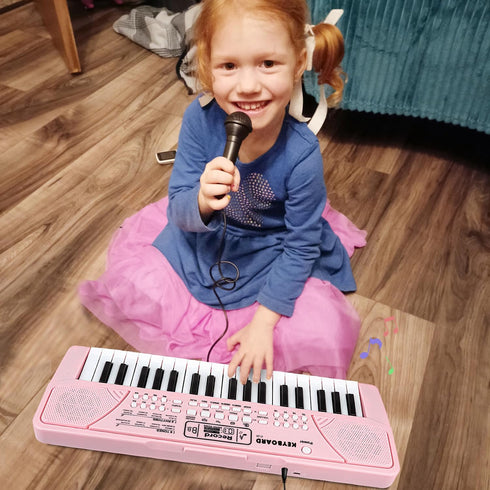37 3/4/5/6 M SANMERSEN Kids Piano Keyboard with Microphone Keys Portable Electronic Keyboards for Beginners Musical Toy