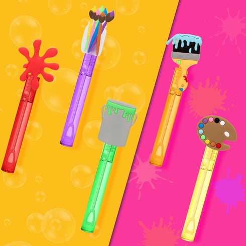 AFZMON 25 Art Painting Party Favors Bubble Wands for Kids, Mini Bubbles Wand Toys, Welcome Back To School