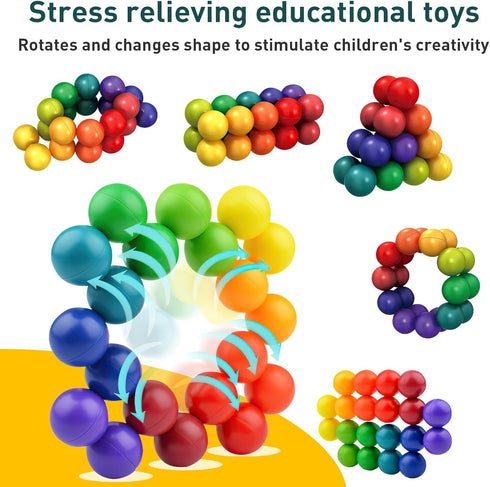 Fidget Toys for Adults Kids, Sensory Toys for Kids with Autism, Educational Ball Toys for 3-12 Year Olds