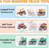 MOONTOY Toy Cars for 1 2 3 Year Old Boys, 3 Pack Friction Powered Cars Pull Back Toy Cars Set - Bull Truck, Leopard Truck, Crocodile Trucks, Push and Go Toy Cars for Toddler Boys Baby Gift.