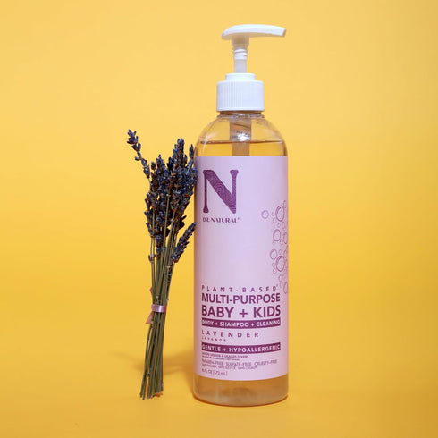 16 oz Dr. Natural Multi-Purpose Baby Plus Kids Soap, Lavender, - Plant-Based - with Shea Butter - Hypoallergenic - Body