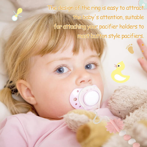 15 Dummy Patelai Pieces Soft Silicone Baby Pacifier Clips Holders Silicone Adapter Rings Holder Baby Nipple Rings