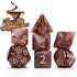 Gate Keeper Games and Dice: Aether Dice - Latte Dice 7pc RPG Set, Brown & Cream Swirled with Holographic Glitter