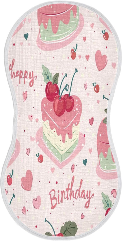 YETTASBIN Birthday Cake Muslin Baby Burp Cloth, Super Soft Absorbent Cotton Burp Rag