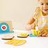 Set (9 Melissa & Doug Bread and Butter Toaster pcs) - Wooden Play Food and Kitchen Accessories