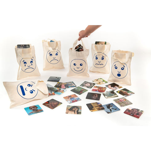 Feelings and Emotions Sorting Bags - 66 Pieces SEL Sorting Game for Pre-K Educational Learning Resource, 6 Emotions