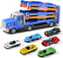 HONGTUO Toddler Truck Track Set with Lights & Sounds 55-Inch Racing Track
