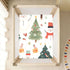 Bseiialft 52 28 Christmas Trees Snowmen Crib Sheets for Boys Girls Soft and Breathable Cotton Baby Sheets for Standard