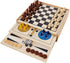 Juegoal 7-in-1 Wooden Board Game Set for Kids Adults, Tabletop Combo Classic