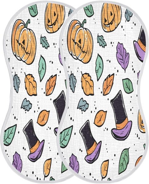 YETTASBIN Pumpkins Muslin Baby Burp Cloth, Super Soft Absorbent Cotton Burp Rag Baby Bibs Feeding Cloth for Newborn