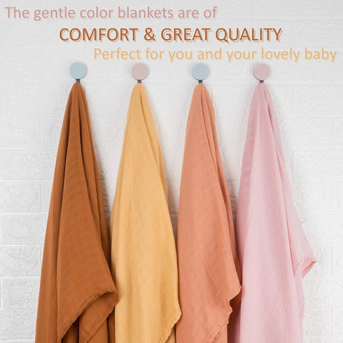 Meracorallo Muslin Swaddle Blanket – Silky Soft Receiving Blanket for Baby Boys and Girls, 47 x 47 inches
