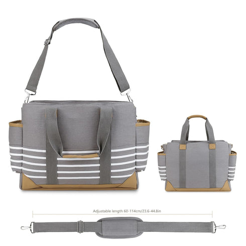 WTWU Large Capacity Sturdy Canvas Mom Bag Ergonomic Handle Strollers Hook for Traveling Parents and Caring Essential