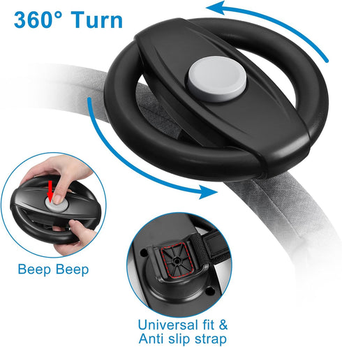 Accmor Stroller Steering Wheel Toy, Simulated Steering Wheel for Stroller Shopping Carts Cart Universal Detachable